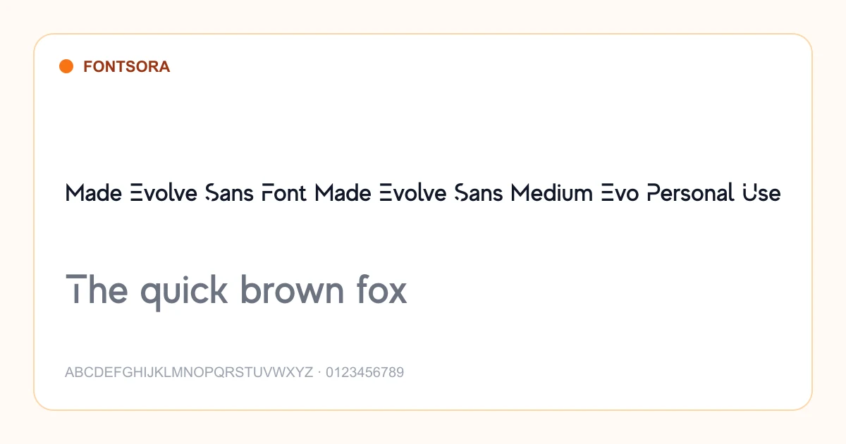 Made Evolve Sans Font Made Evolve Sans Medium Evo Personal Use font preview