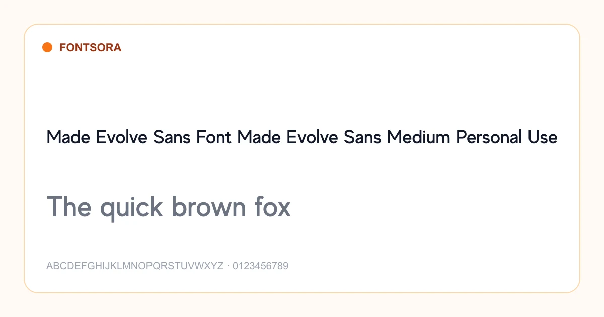 Made Evolve Sans Font Made Evolve Sans Medium Personal Use font preview